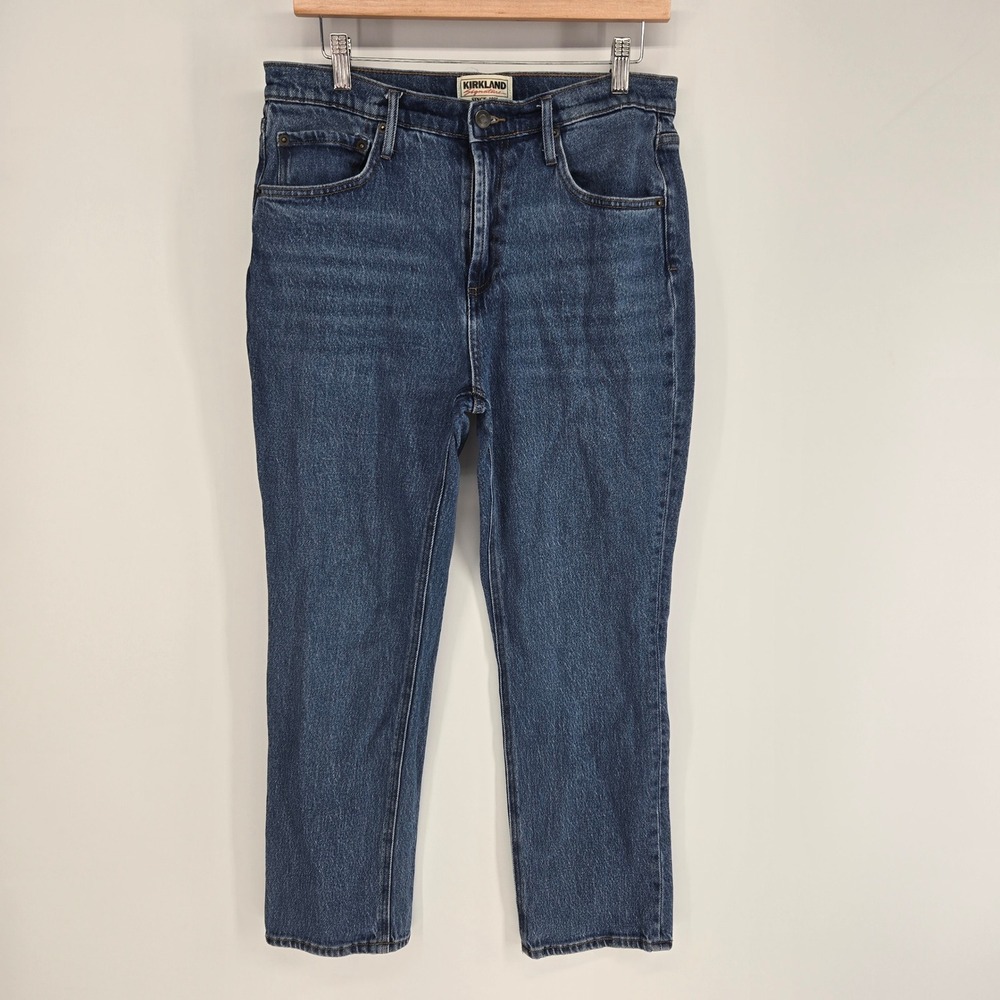 Kirkland Signature Straight Leg Jeans Womens 8 Blue High Rise Denim Pants